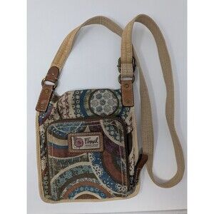 Fossil Modern Vintage Patchwork Canvas Crossbody Bag Boho Cottagecore